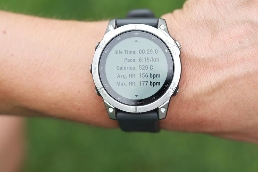 Записанные данные на часах Garmin Fenix 7. 